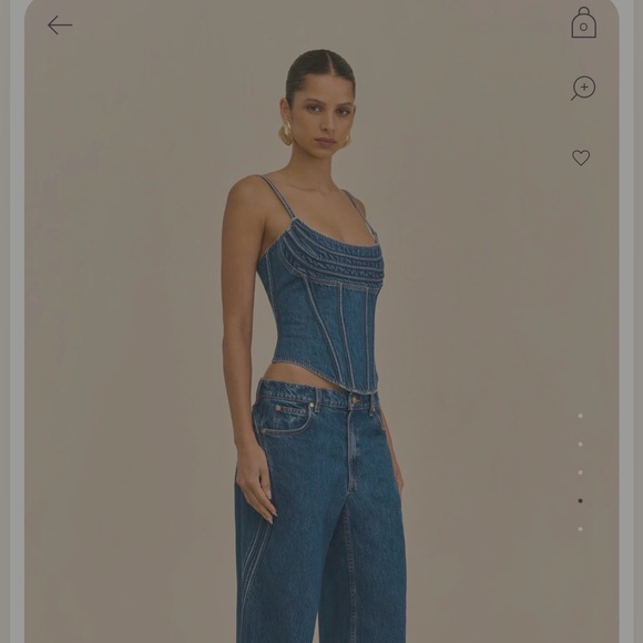 NWT Cult Gaia CHIYA Denim Top 2 - Picture 3 of 10